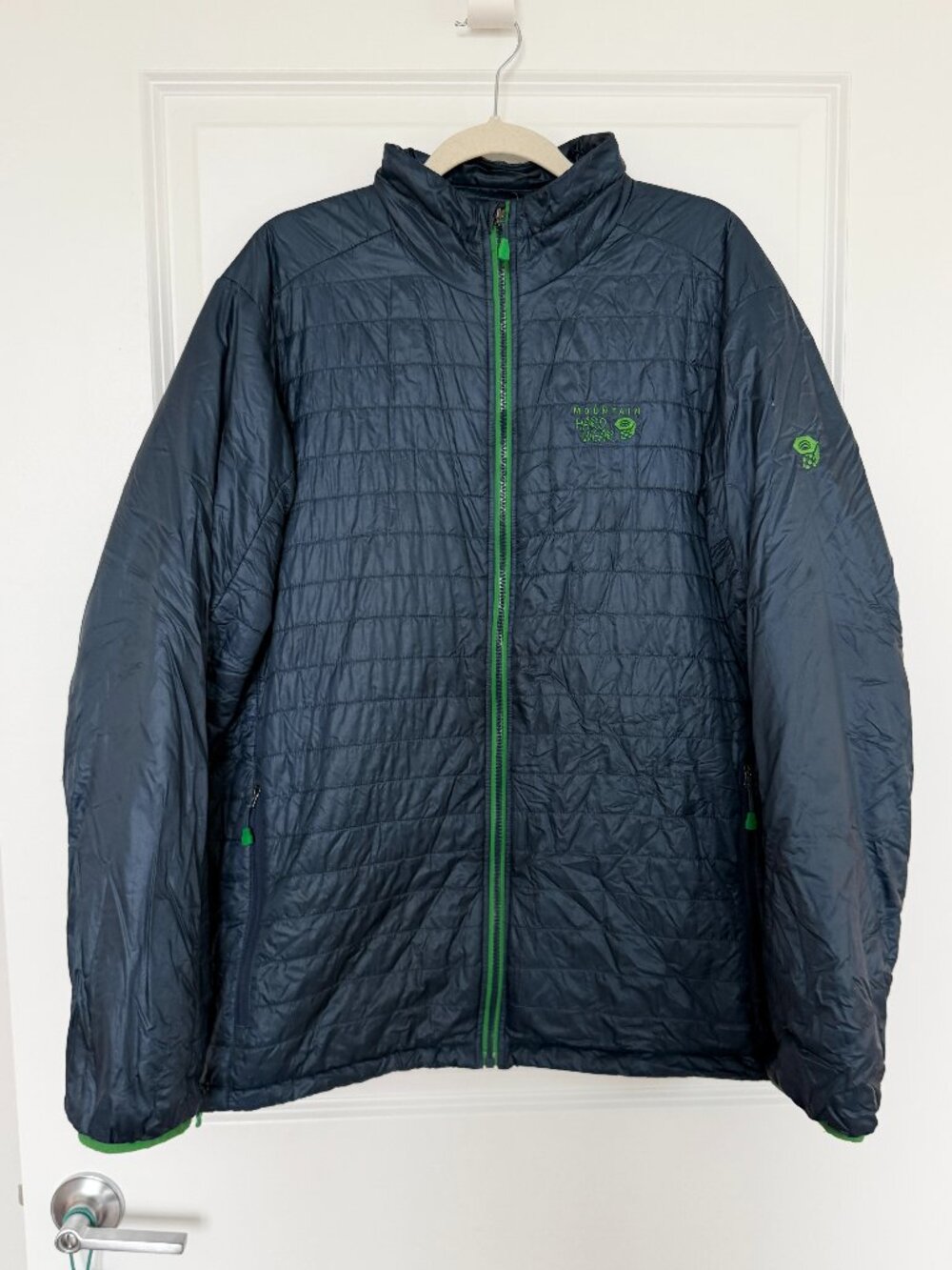 Mountain Hardwear Thermal Elite Teal Blue / Green Hooded Puffer Jacket Men's XL